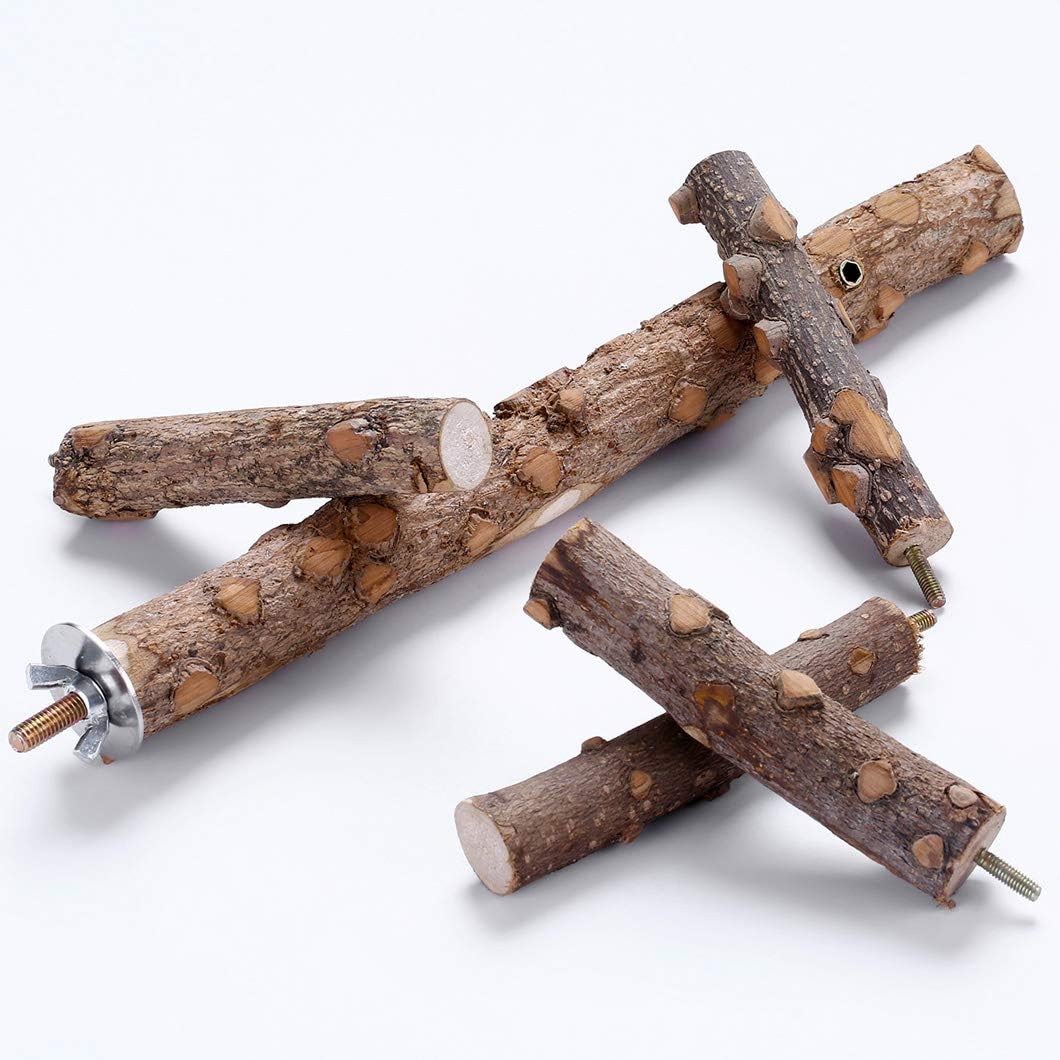 Nature-Inspired Bird Perch Stand for Small to Medium Parrots - Perfect for Play and Communication