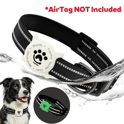 Elevate Your Dog's Safety and Style with the Taakcc Reflective Dog Collar - Featuring Luminous AirTag Holder and Waterproof Comfort