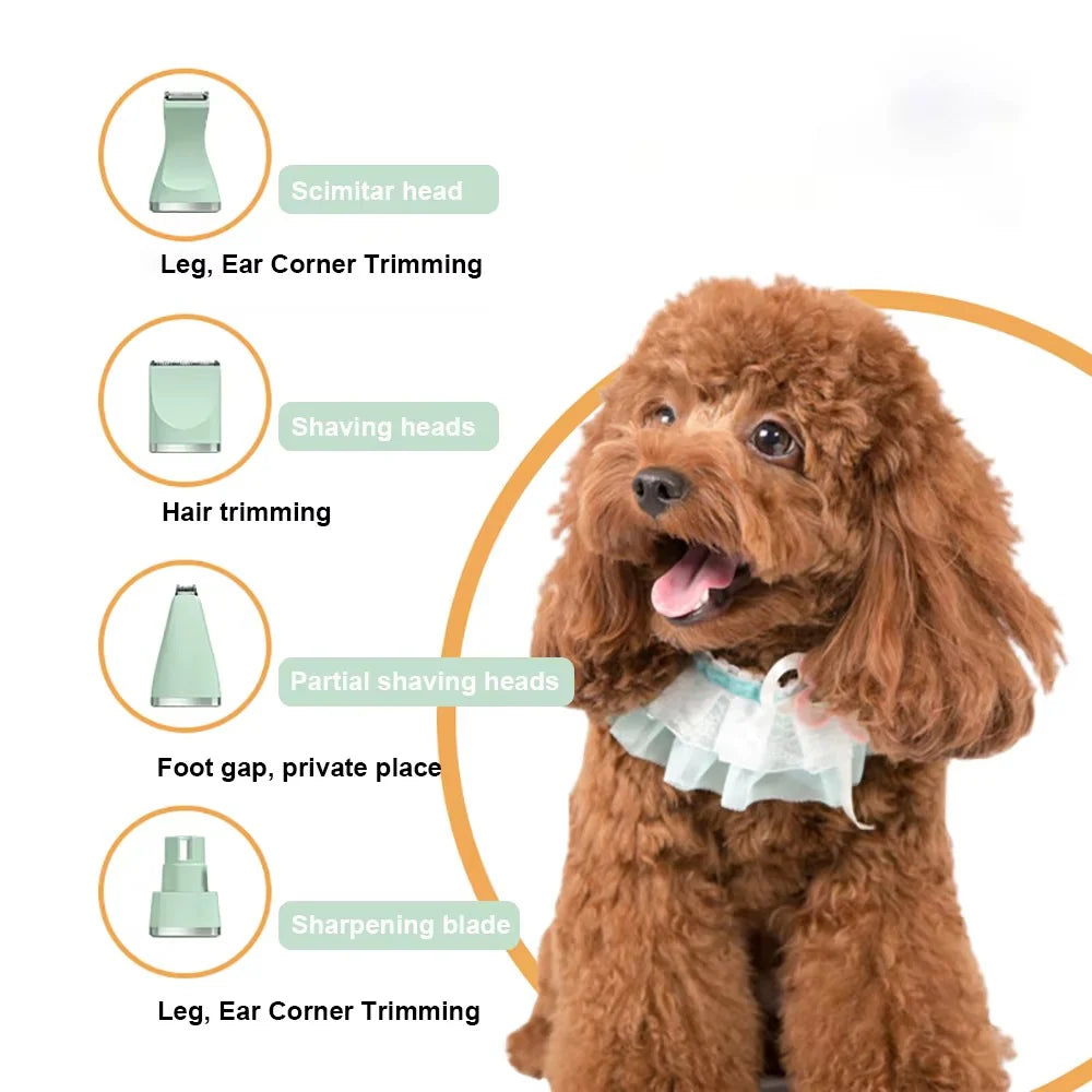 3-in-1 Pet Grooming Kit: Electric Dog Clipper with Cat Nail Grinder and Hair Trimmer