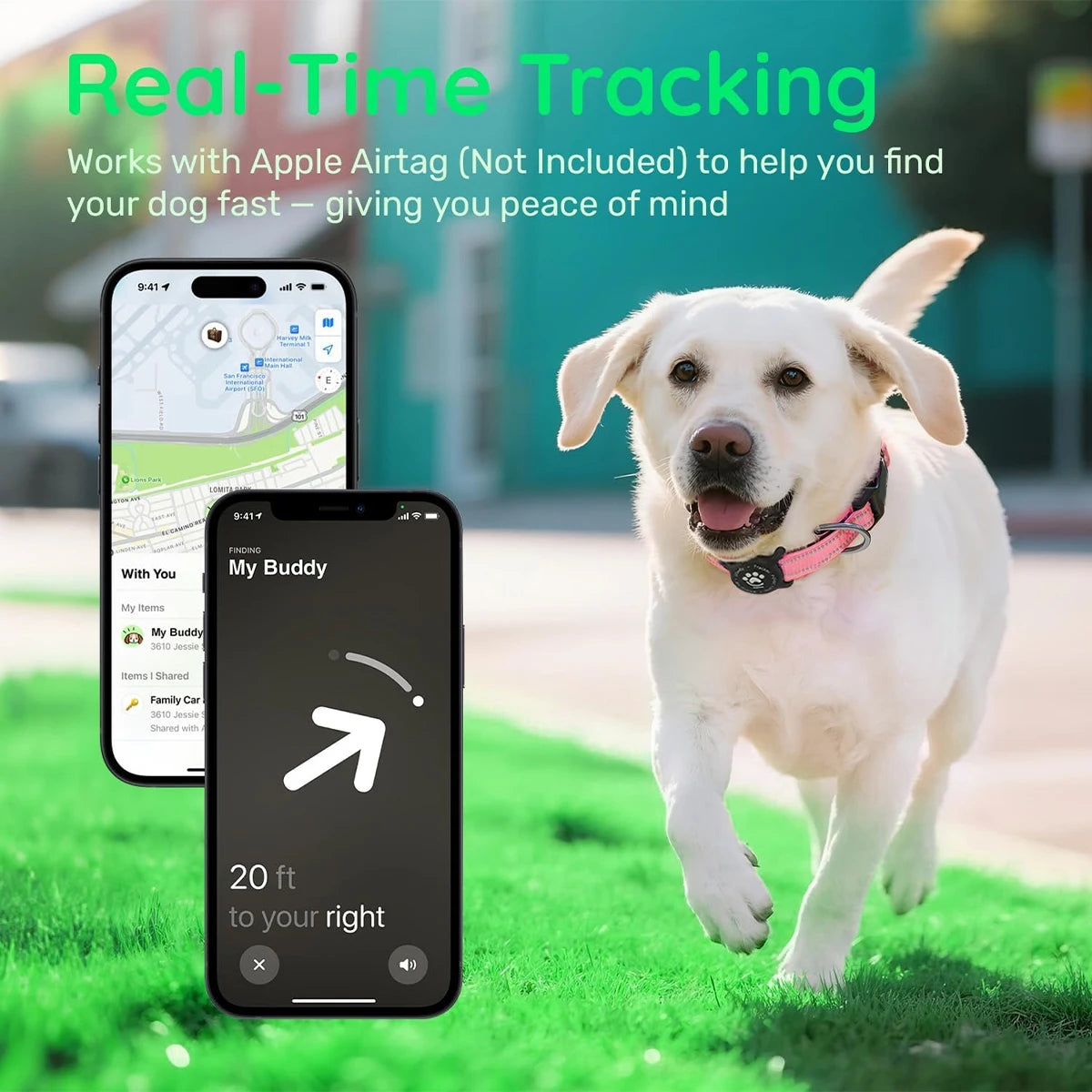 Elevate Your Dog's Safety and Style with the Taakcc Reflective Dog Collar - Featuring Luminous AirTag Holder and Waterproof Comfort