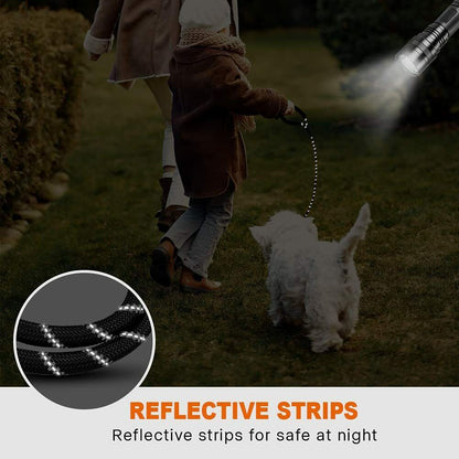Extra Strong 5Ft Reflective Rope Dog Lead with Comfortable Foam Padded Handle - Perfect for All Dog Sizes