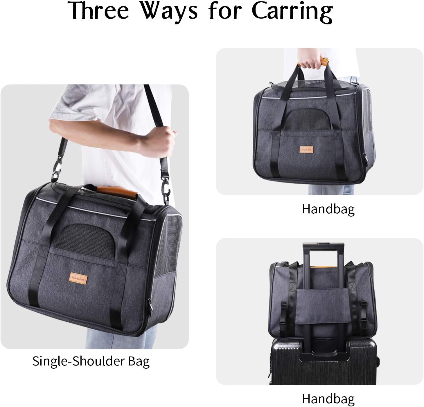 Premium Cat Carrier: Portable Soft-Sided Travel Bag for Cats and Small Dogs - Airline Approved with Removable Mat, Folding Bowl, and Adjustable Shoulder Strap
