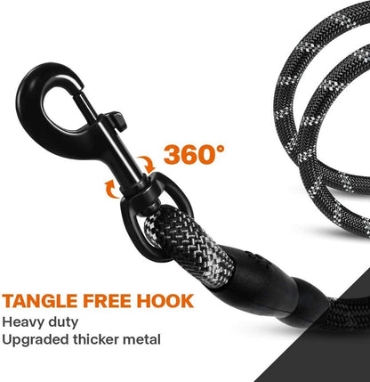 Extra Strong 5Ft Reflective Rope Dog Lead with Comfortable Foam Padded Handle - Perfect for All Dog Sizes