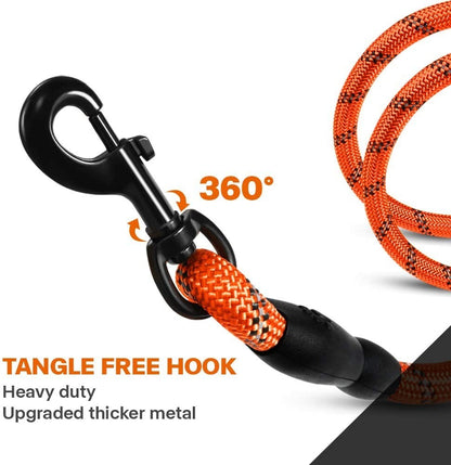 Extra Strong 5Ft Reflective Rope Dog Lead with Comfortable Foam Padded Handle - Perfect for All Dog Sizes
