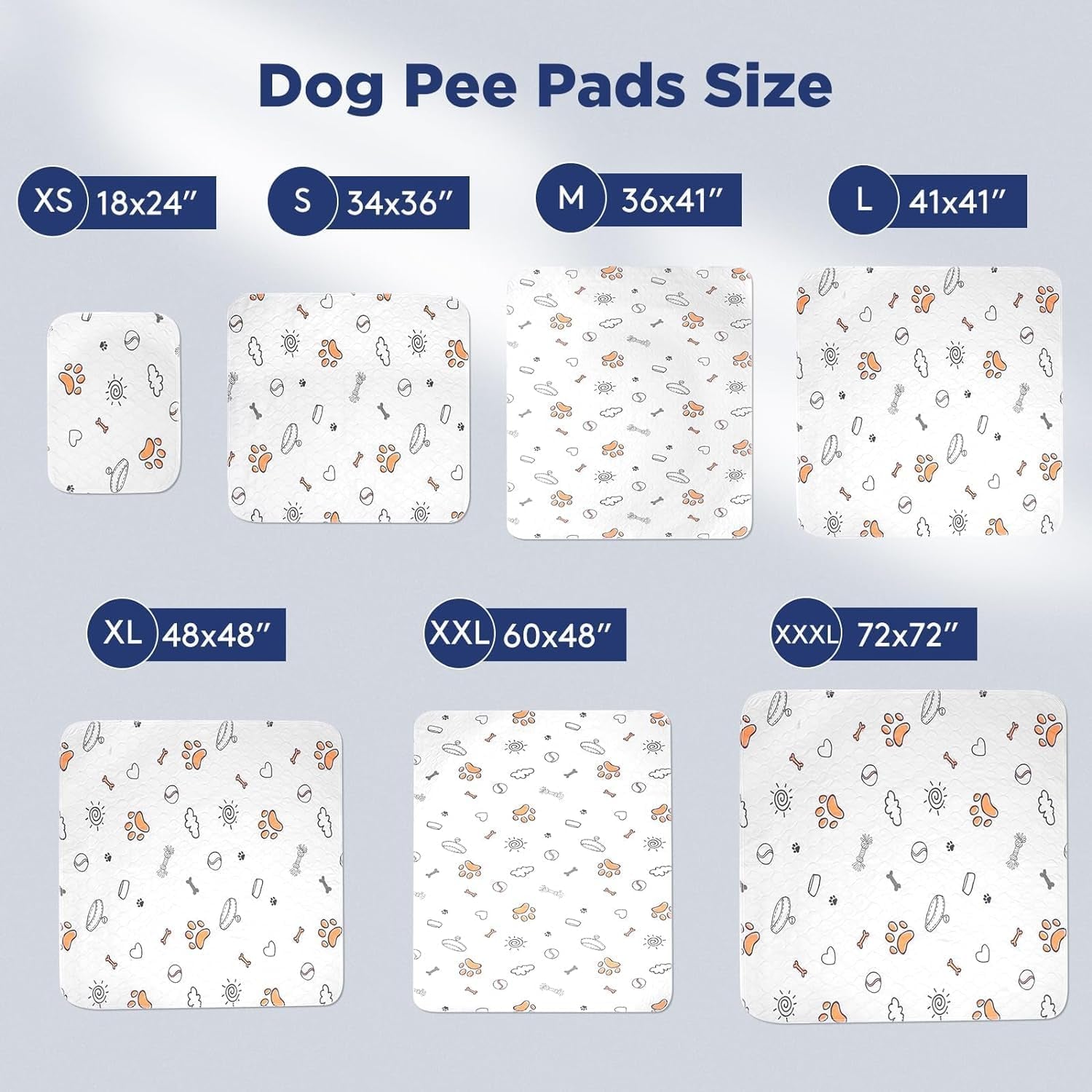 Large Washable Dog Pee Pads - 2 Pack, 36" x 41", Super Absorbent Reusable Training Mats, 100% Waterproof Non-Slip Indoor Playpen Accessories