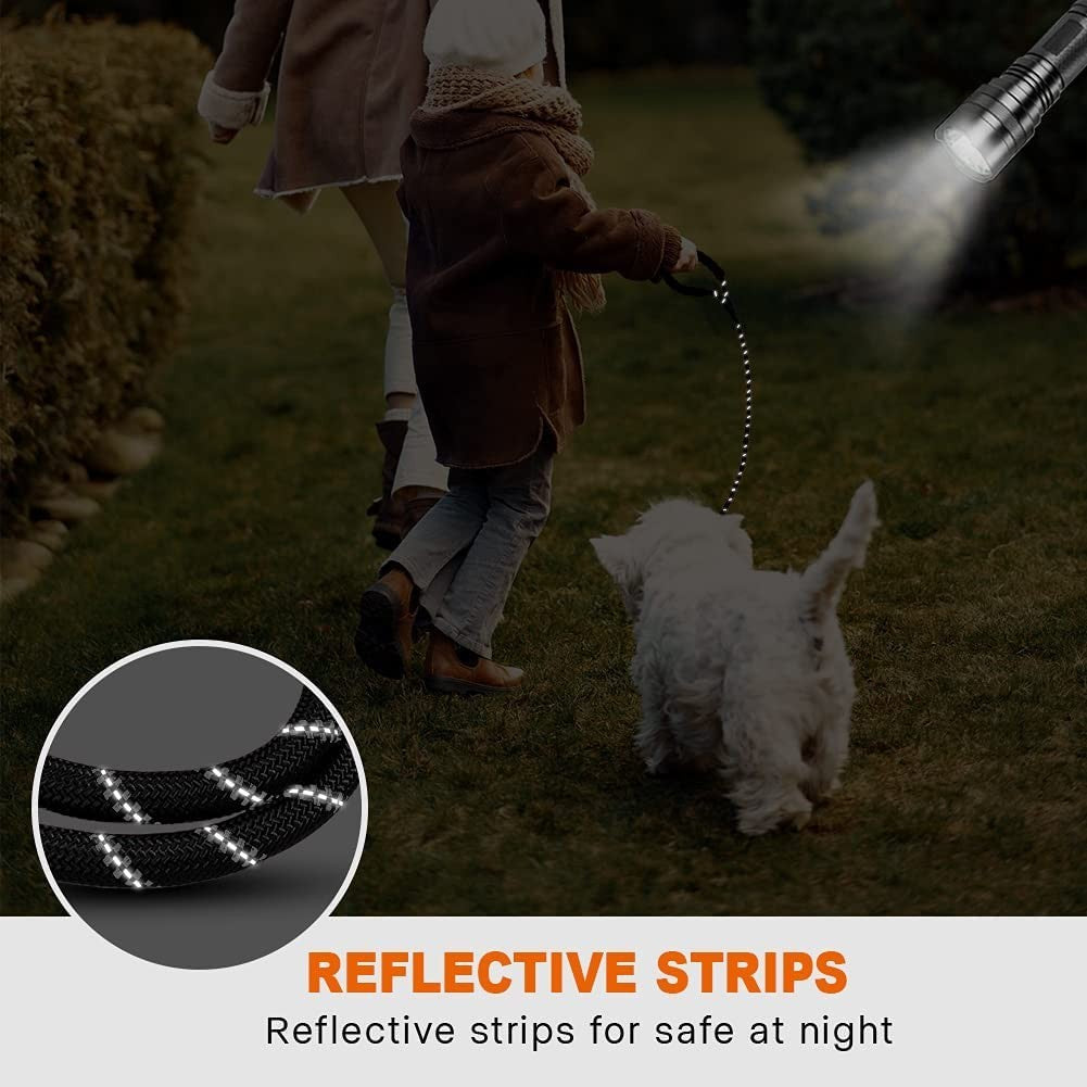 Extra Strong 5Ft Reflective Rope Dog Lead with Comfortable Foam Padded Handle - Perfect for All Dog Sizes
