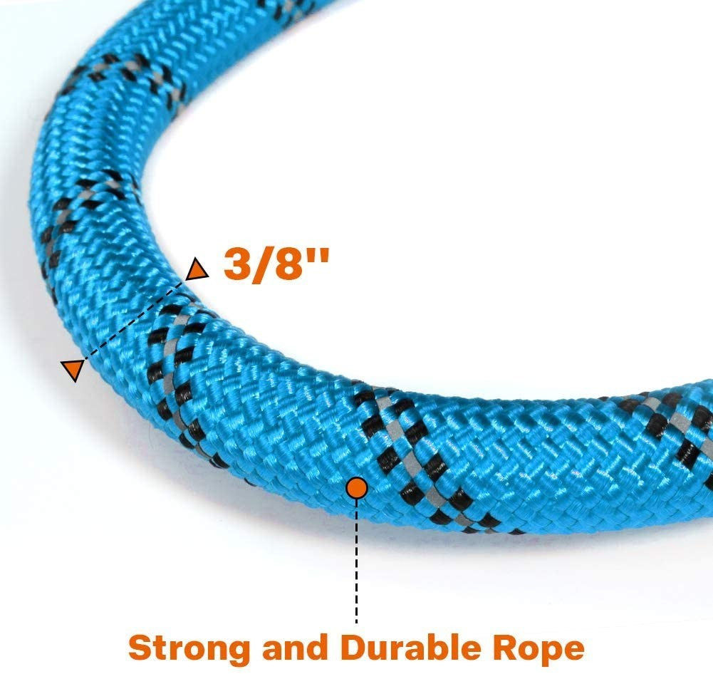 Extra Strong 5Ft Reflective Rope Dog Lead with Comfortable Foam Padded Handle - Perfect for All Dog Sizes