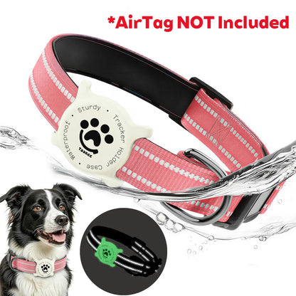 Elevate Your Dog's Safety and Style with the Taakcc Reflective Dog Collar - Featuring Luminous AirTag Holder and Waterproof Comfort