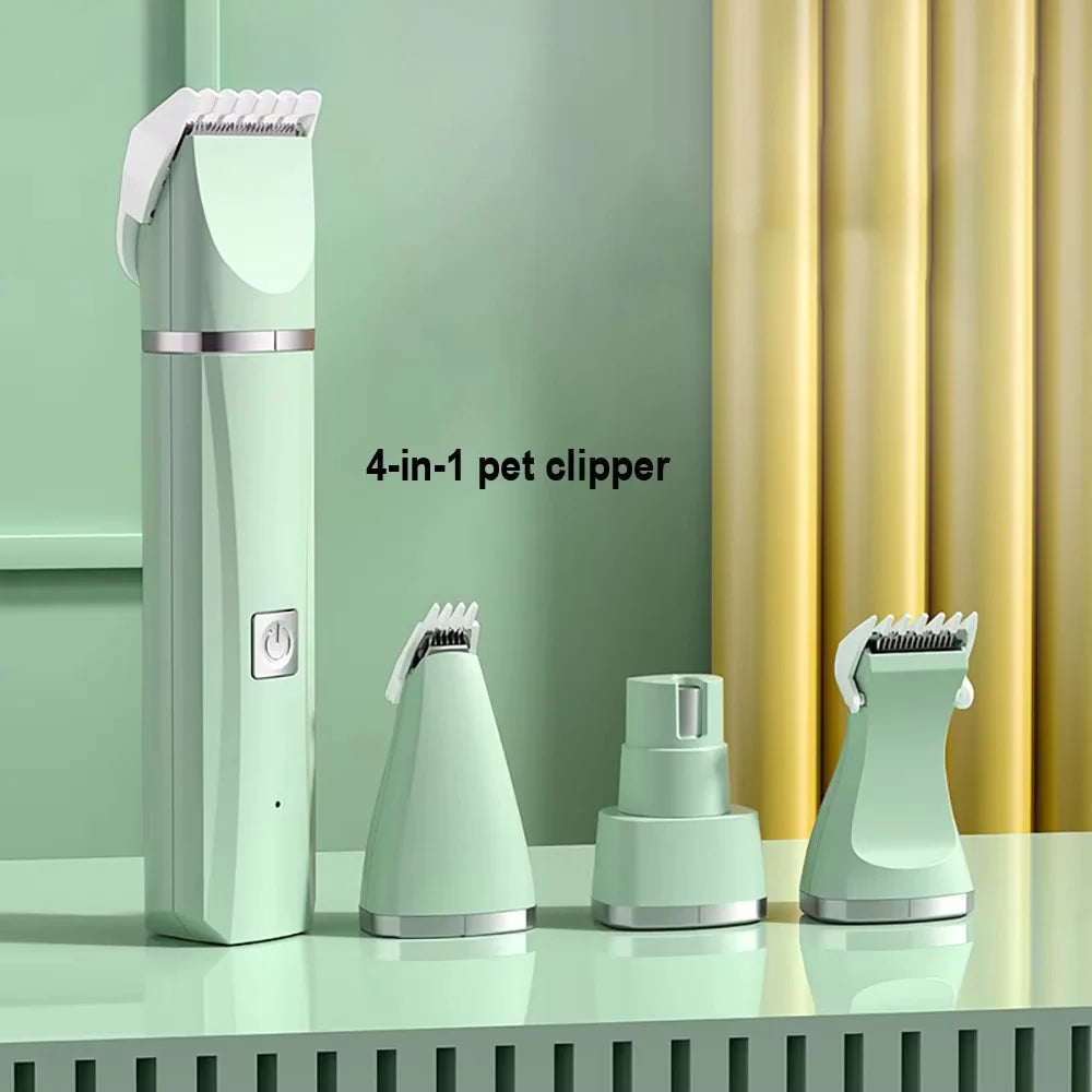 4-in-1 Pet Grooming Kit: Electric Dog Clipper with Cat Nail Grinder and Hair Trimmer