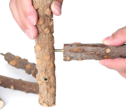 Nature-Inspired Bird Perch Stand for Small to Medium Parrots - Perfect for Play and Communication