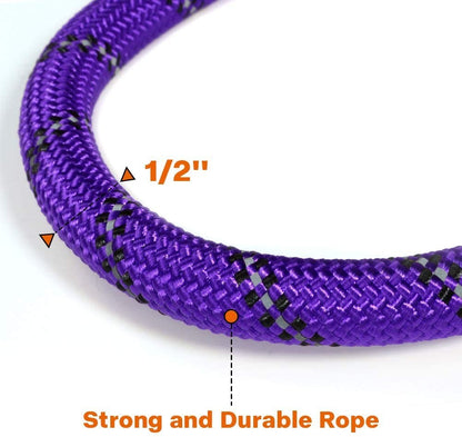 Extra Strong 5Ft Reflective Rope Dog Lead with Comfortable Foam Padded Handle - Perfect for All Dog Sizes