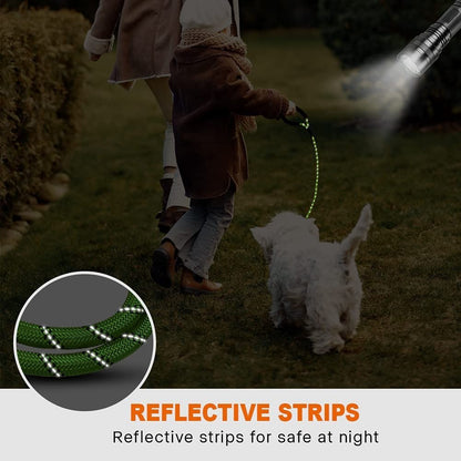 Extra Strong 5Ft Reflective Rope Dog Lead with Comfortable Foam Padded Handle - Perfect for All Dog Sizes