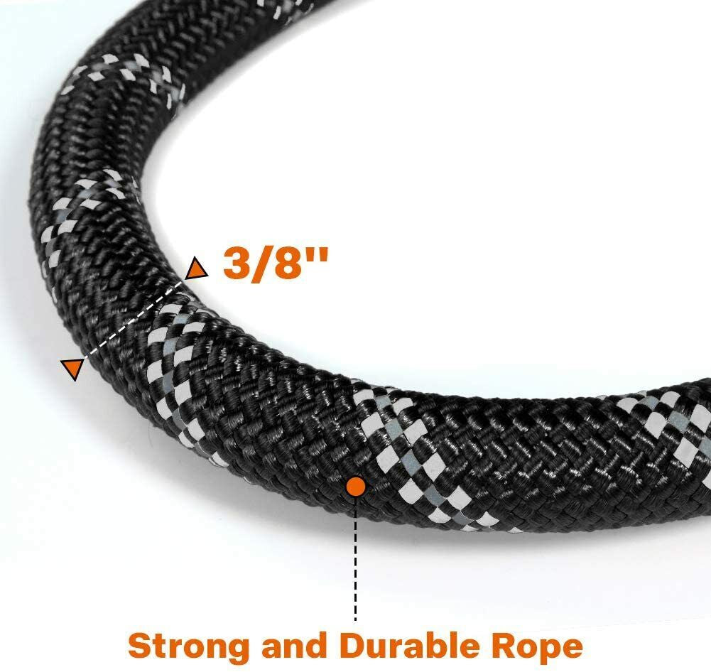 Extra Strong 5Ft Reflective Rope Dog Lead with Comfortable Foam Padded Handle - Perfect for All Dog Sizes