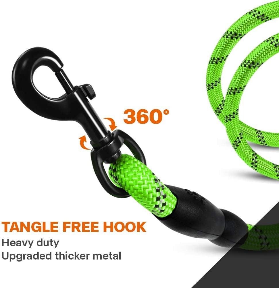 Extra Strong 5Ft Reflective Rope Dog Lead with Comfortable Foam Padded Handle - Perfect for All Dog Sizes