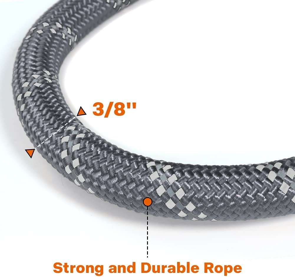 Extra Strong 5Ft Reflective Rope Dog Lead with Comfortable Foam Padded Handle - Perfect for All Dog Sizes