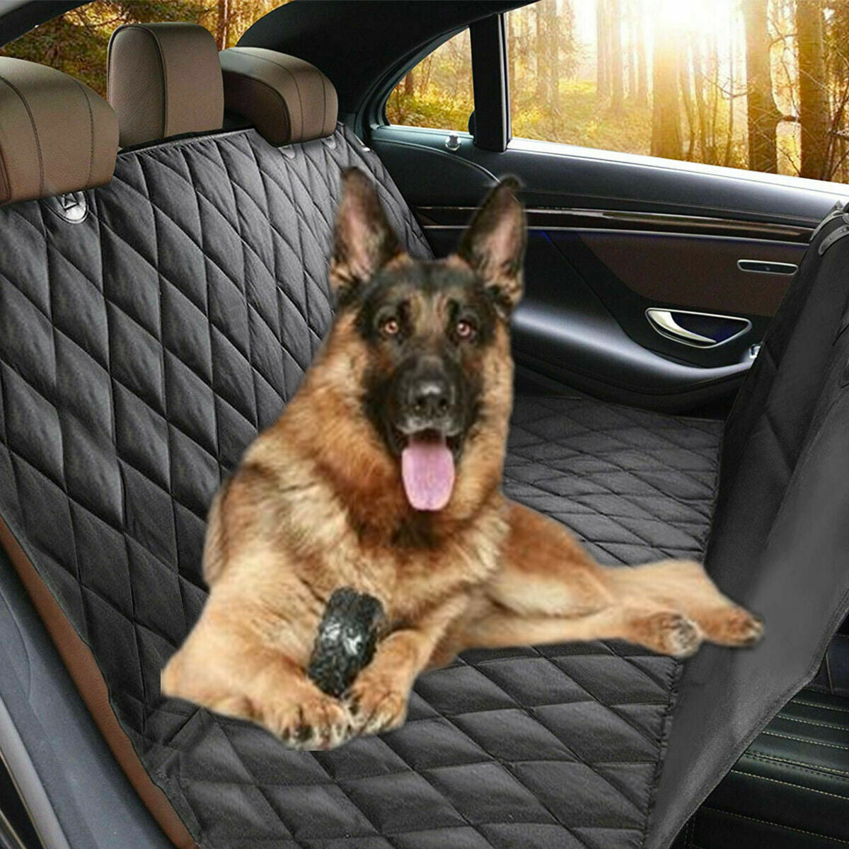 Premium 100% Waterproof Rear Seat Cover for Pets - Hammock Style Auto Protector