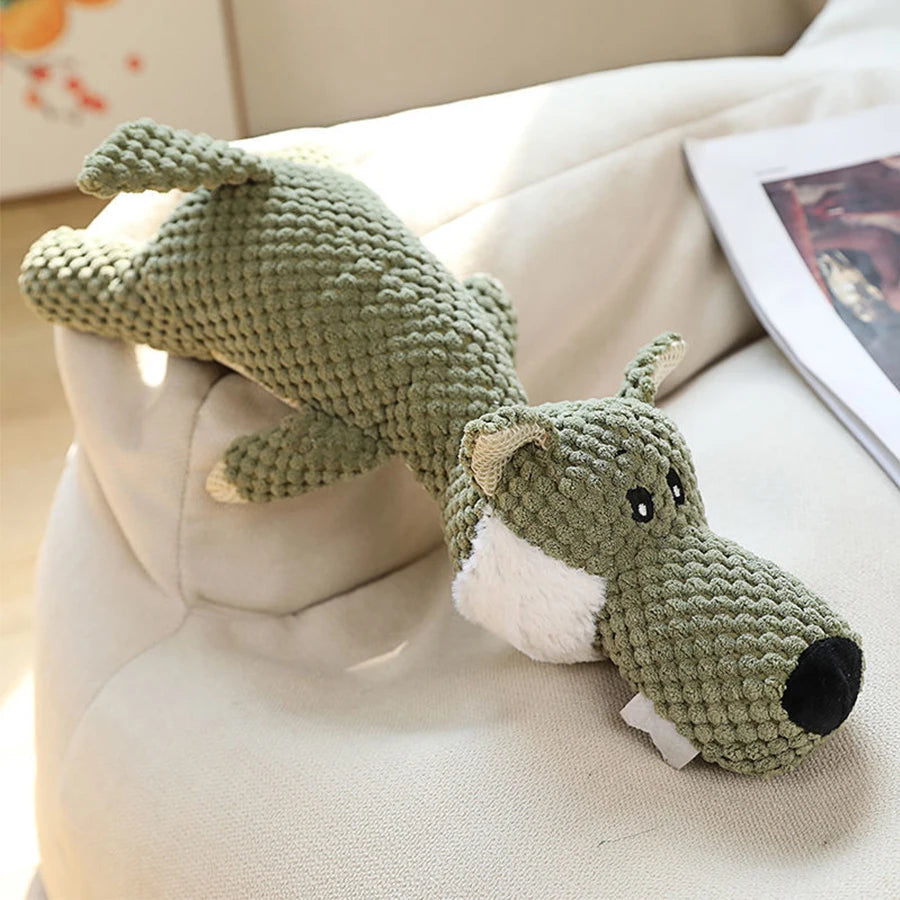 Delight Your Pup with Our 1/3 Pcs Large Bite-Resistant Plush Toy Set – Adorable Lion, Wolf & Elephant Squeaky Toys for Small & Medium Dogs