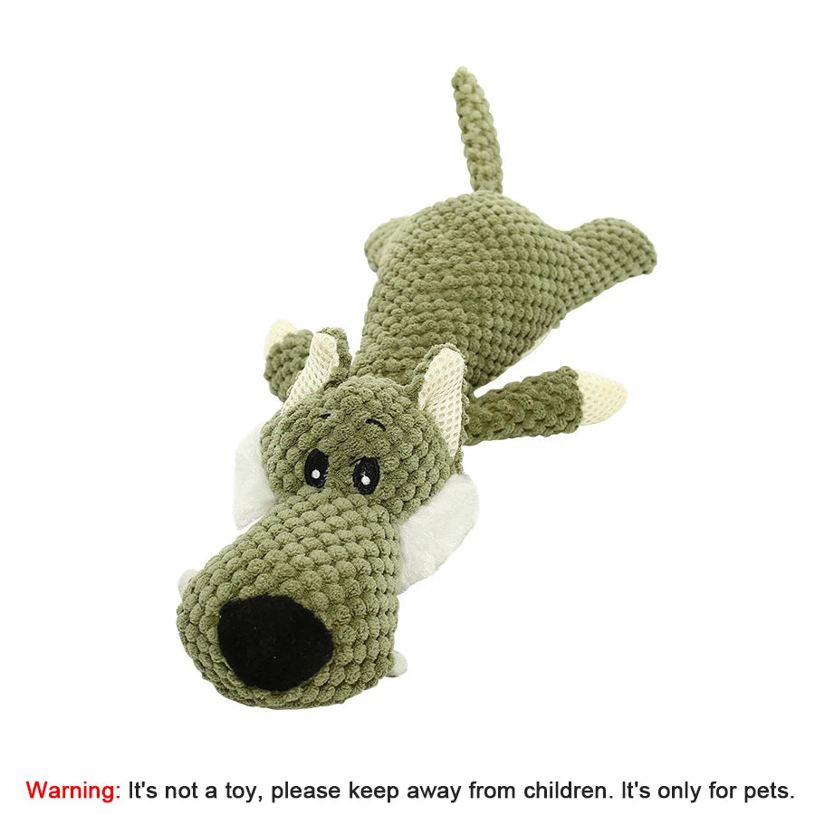 Delight Your Pup with Our 1/3 Pcs Large Bite-Resistant Plush Toy Set – Adorable Lion, Wolf & Elephant Squeaky Toys for Small & Medium Dogs