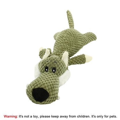 Delight Your Pup with Our 1/3 Pcs Large Bite-Resistant Plush Toy Set – Adorable Lion, Wolf & Elephant Squeaky Toys for Small & Medium Dogs