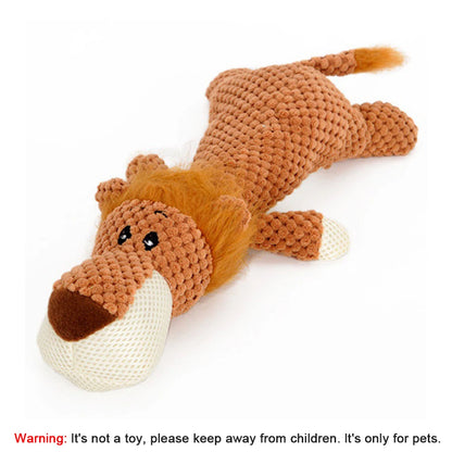 Delight Your Pup with Our 1/3 Pcs Large Bite-Resistant Plush Toy Set – Adorable Lion, Wolf & Elephant Squeaky Toys for Small & Medium Dogs