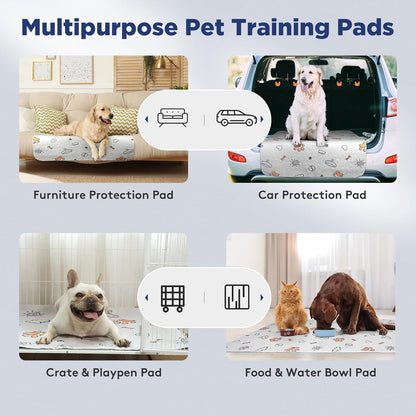 Large Washable Dog Pee Pads - 2 Pack, 36" x 41", Super Absorbent Reusable Training Mats, 100% Waterproof Non-Slip Indoor Playpen Accessories
