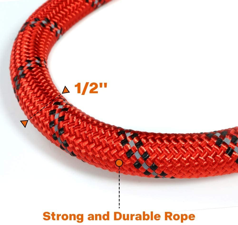 Extra Strong 5Ft Reflective Rope Dog Lead with Comfortable Foam Padded Handle - Perfect for All Dog Sizes