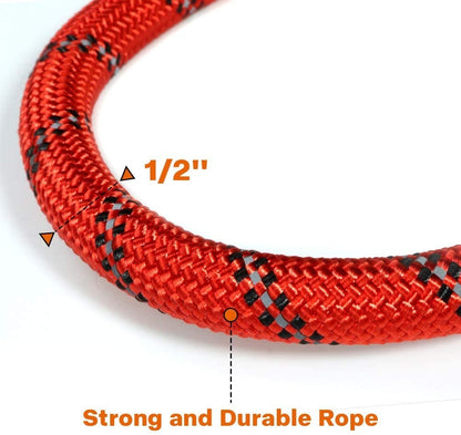 Extra Strong 5Ft Reflective Rope Dog Lead with Comfortable Foam Padded Handle - Perfect for All Dog Sizes