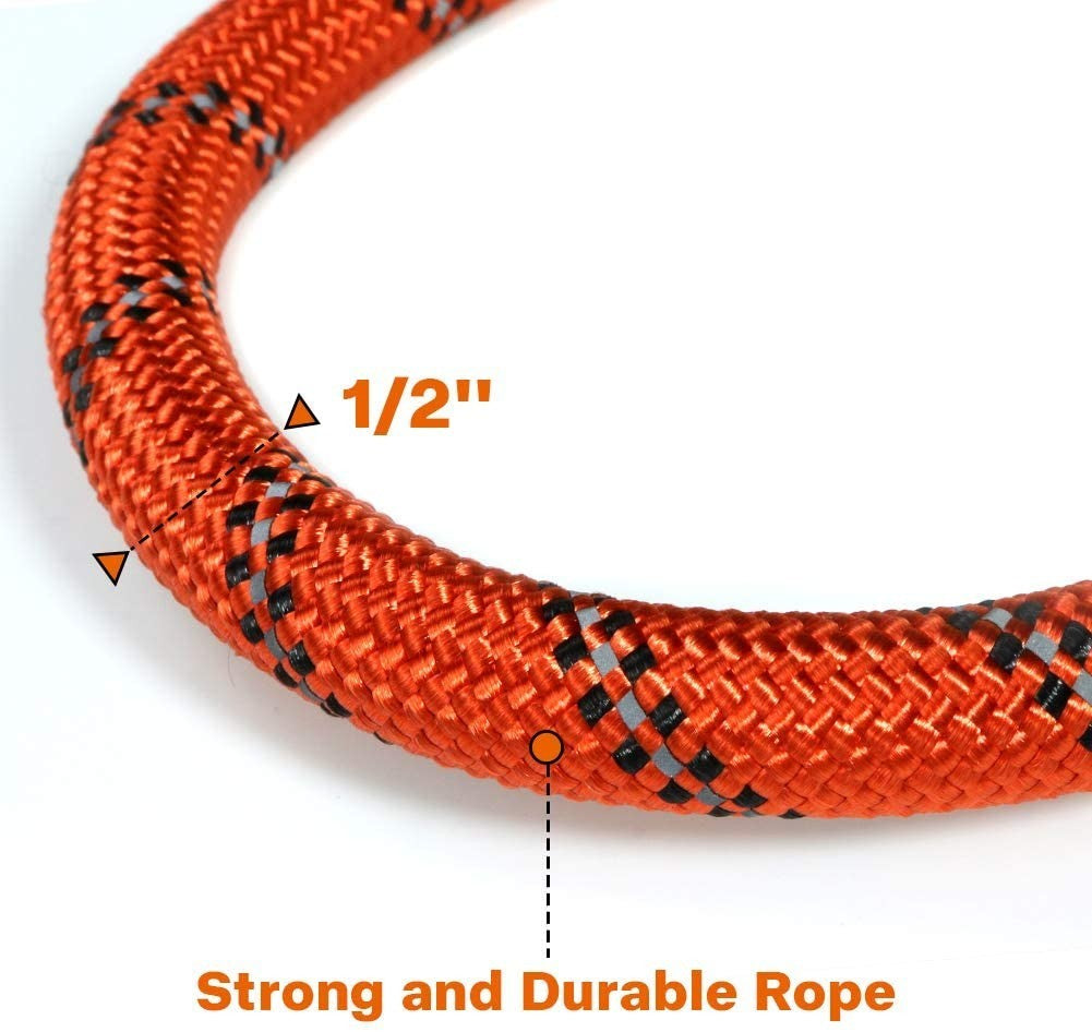Extra Strong 5Ft Reflective Rope Dog Lead with Comfortable Foam Padded Handle - Perfect for All Dog Sizes